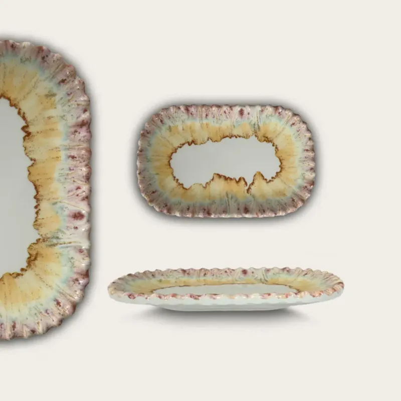 Rettangolo Melamina Perla Reactive Sabbia 17x11 cm - H 2 cm Popolare