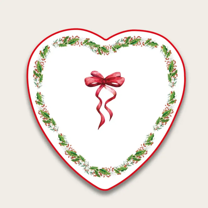 Affare Piatto Cuore Ribbon In Porcellana