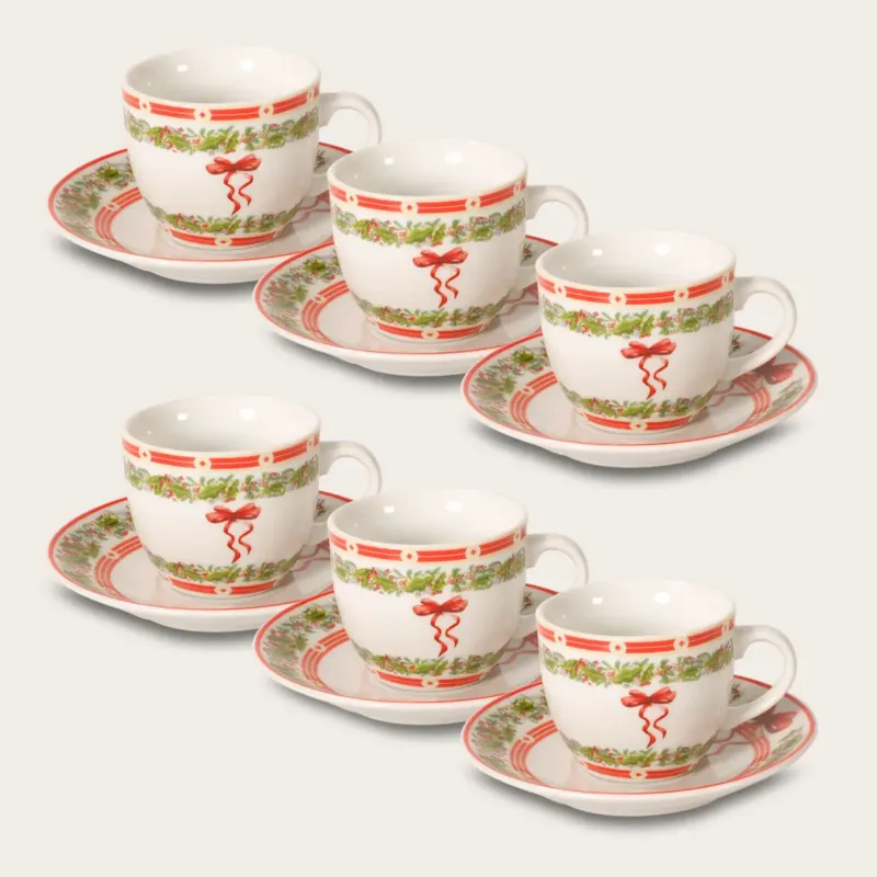 Offerta Set 6 Tazze Da Caffè Ribbon Con Piattino