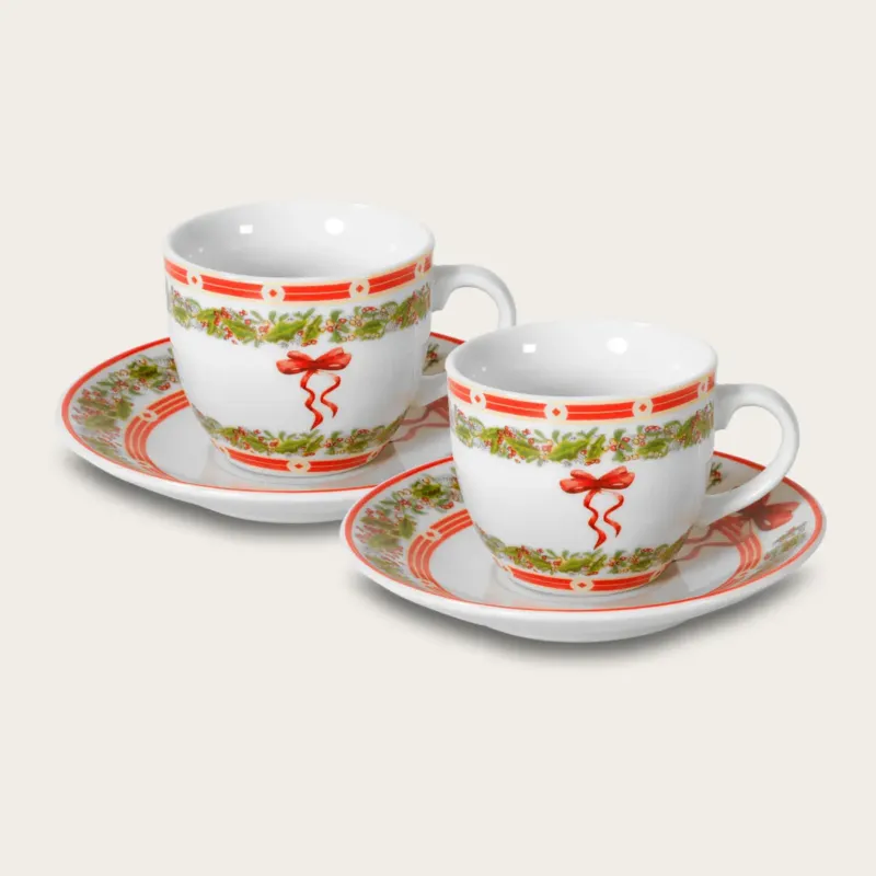 Set 2 Tazze Da The Ribbon Con Piattino Offerta Limitata