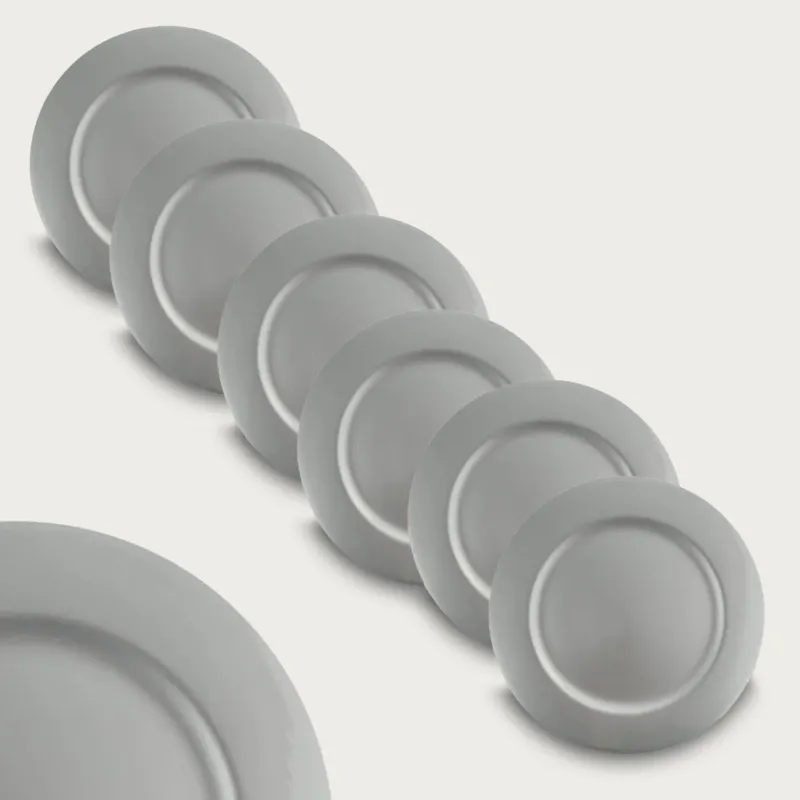 Prezzo Ridotto Set 6 sottopiatti Tondo Classic In Plastica,argento