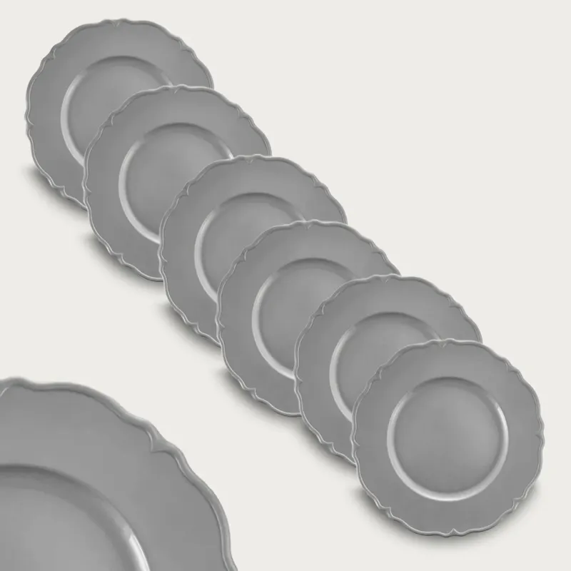 Più Venduto Set 6 sottopiatti Barocco In Plastica,argento