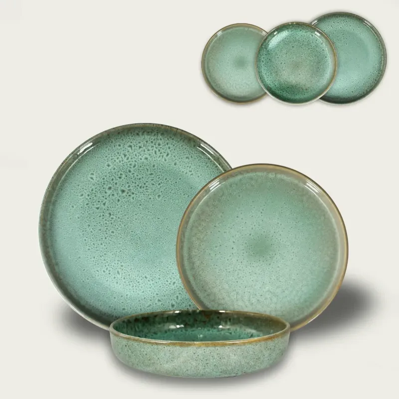 Esclusivo Piatto Reactive Verde In Ceramica