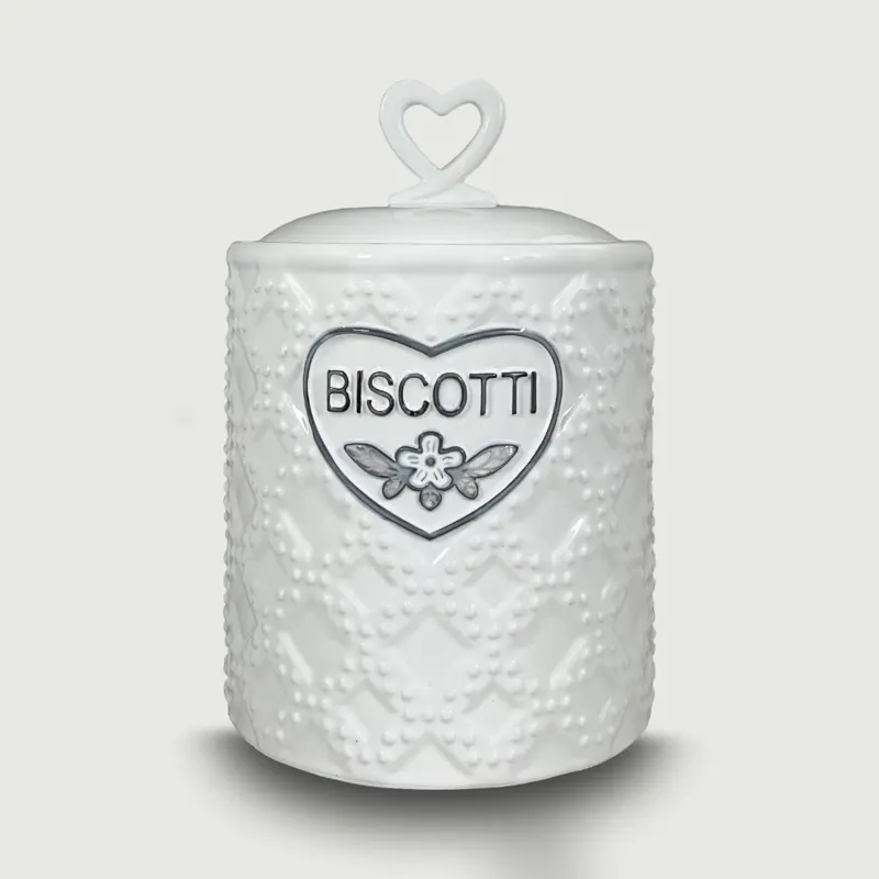 Offerta Speciale Biscottiera Vintage In Ceramica,bianco