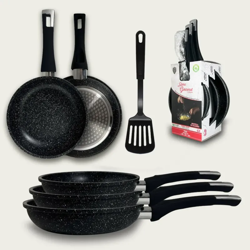 Spedizione Espresso Stonegourmet Set 3 Padelle Con Spatola