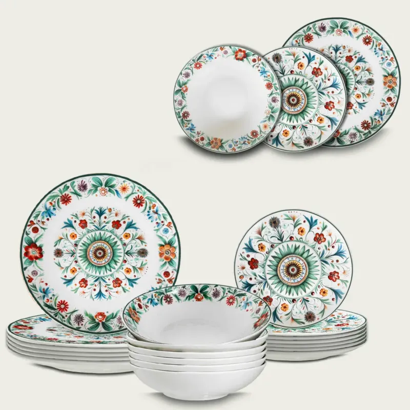 Set 18 Piatti Millefiori In Porcellana A Buon Prezzo