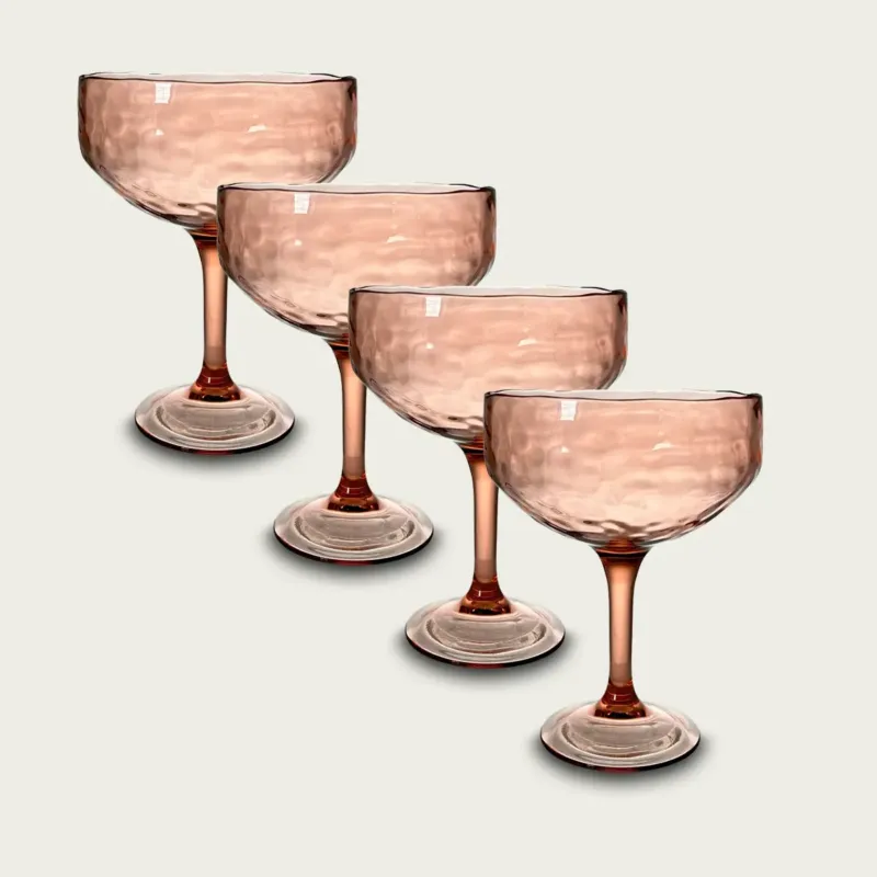 Offerta Limitata Coppa Margarita Hammered In Plastica Acrilica,set-4-coppe-margarita-piu-conveniente-rosa
