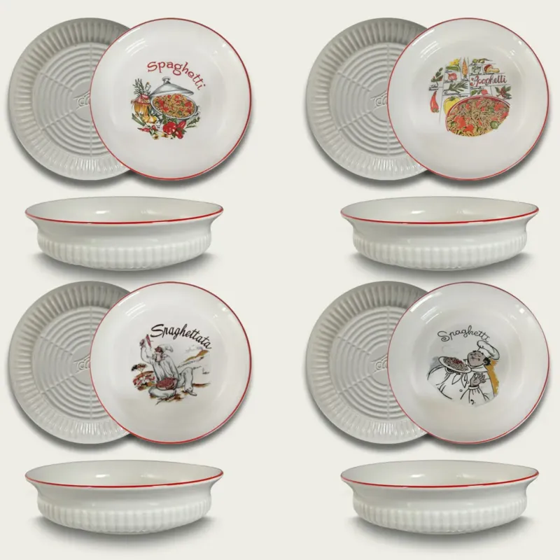 A Buon Prezzo Set 4 Piatti Pasta Ø 19 cm cm In Porcellana