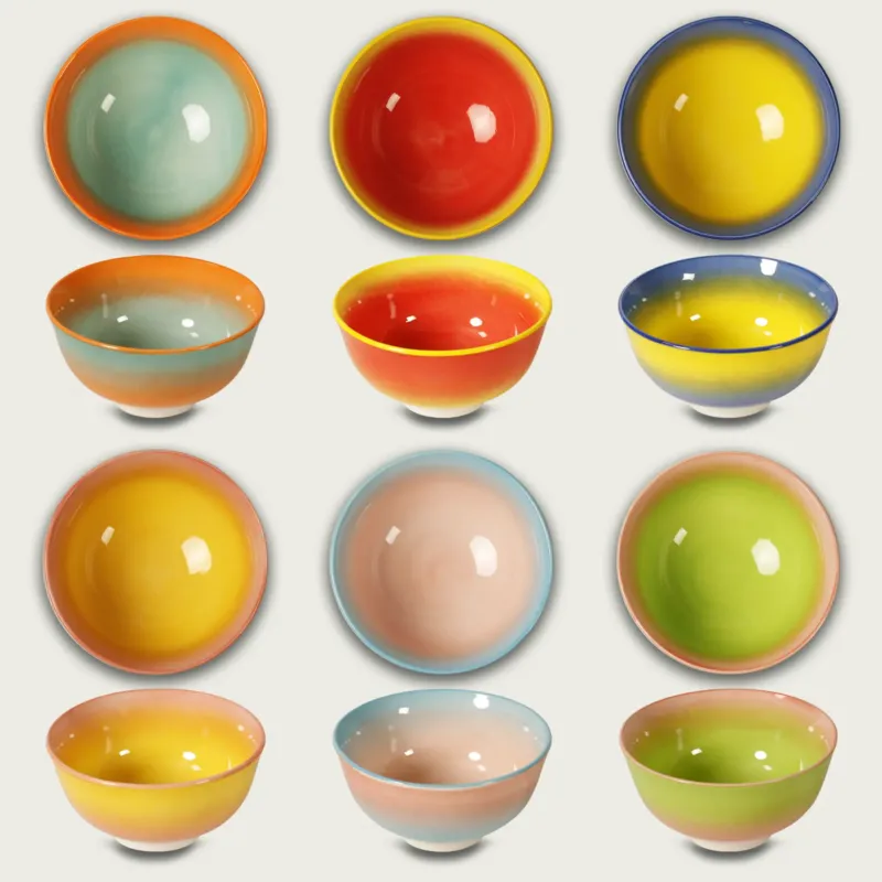 Set 6 Ciotole Tavola A Colori In Porcellana Super Prezzo