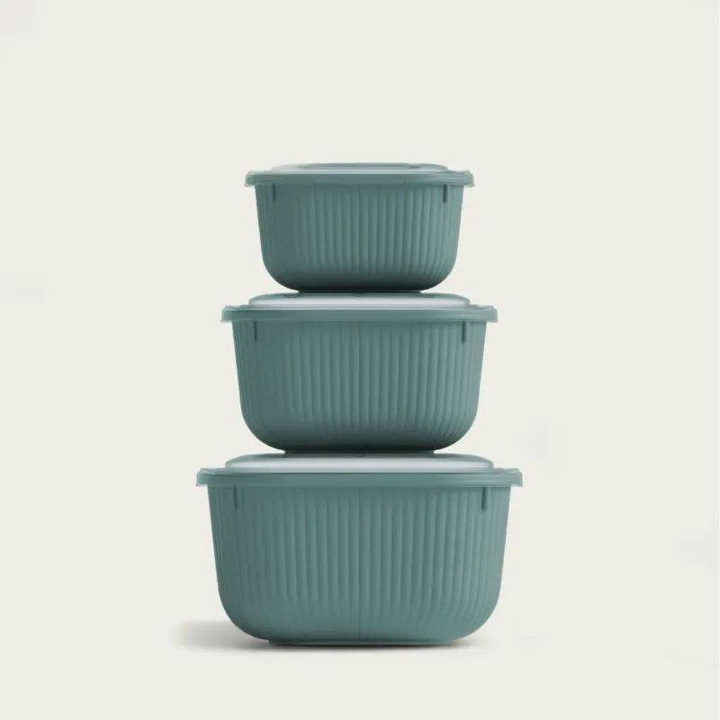 Set 3 Contenitori Quadrati Fresco Box Lines In Plastica,blu Acquista Ora
