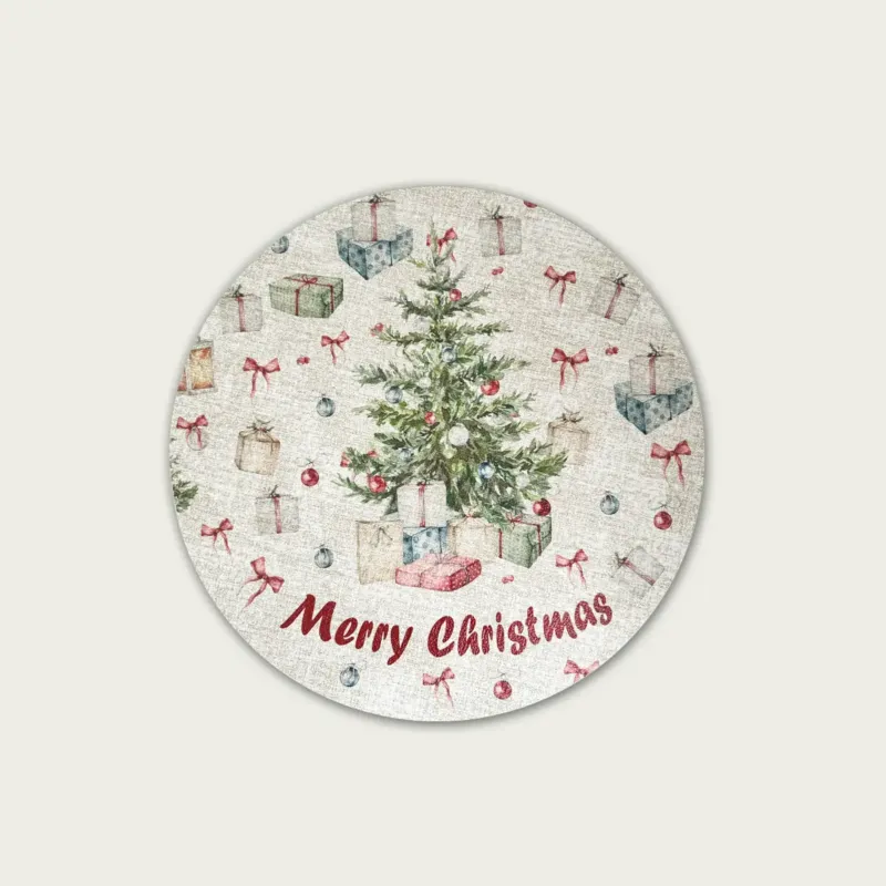 Reso Gratuito Tovaglietta Tree Merry Christmas Ø38 cm In Similpelle