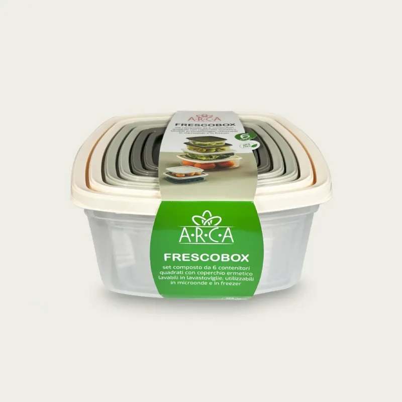 Promozione Esclusiva Set 6 Contenitori Quadrati Fresco Box In Plastica