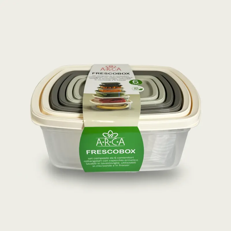 Quantità Limitata Set 6 Contenitori Rettangolari Fresco Box In Plastica