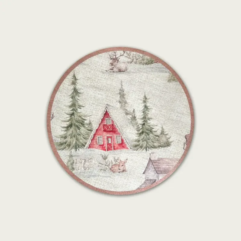 Tovaglietta Christmas Land Ø38 cm In Similpelle Quantità Limitata