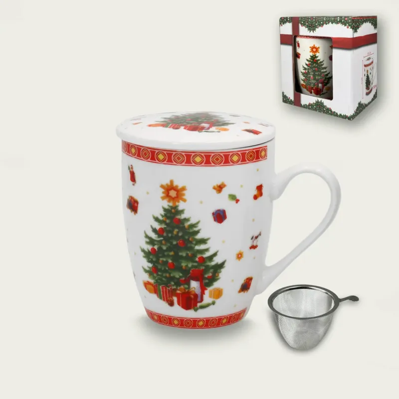 Tisaniere Con Filtro Christmas Tree 30Cl In Porcellana Offerta Speciale