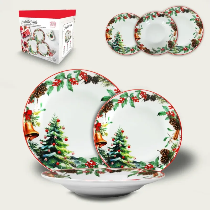 Set 18 Piatti Magia Di Natale In Porcellana Compra Online