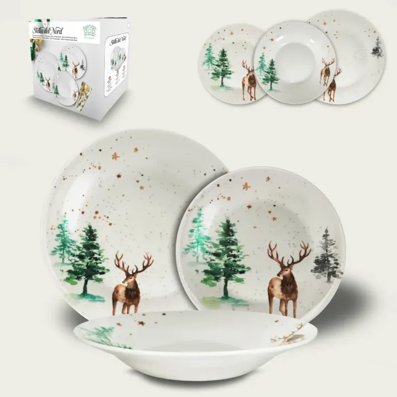 Set 18 Piatti Stella Del Nord In Porcellana Promozione