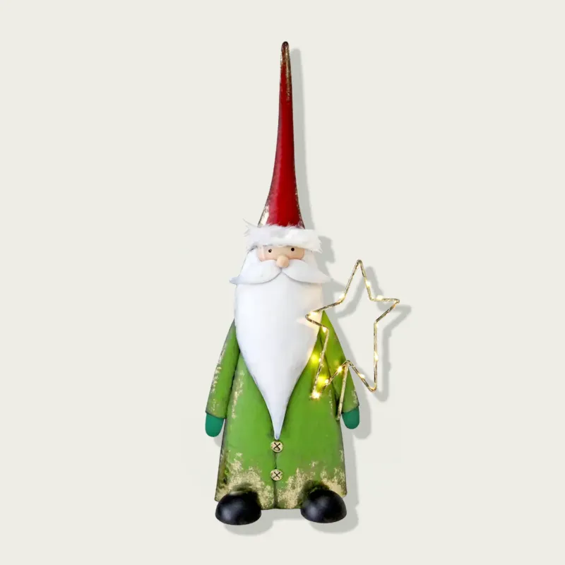 Economico Decorazione Santa Claus Con Stella 60 Cm In Metallo Con Led