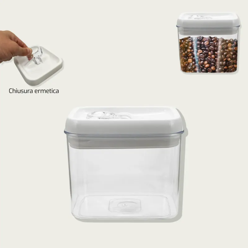 Ultima Occasione Contenitore Ermetico Quadrato Basso In Plastica
