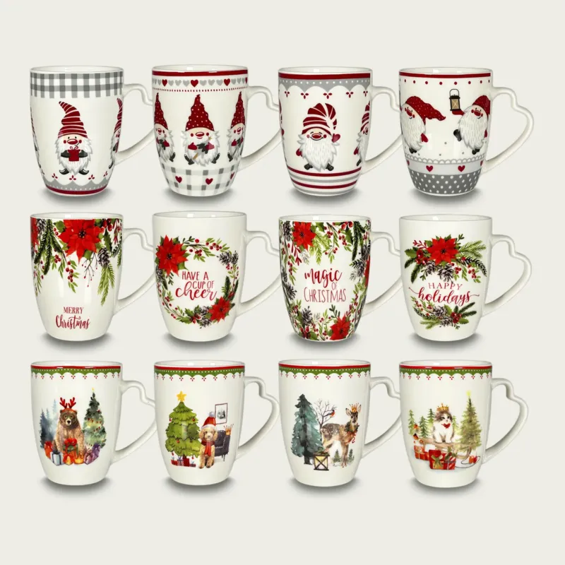 Soddisfatti O Rimborsati Set 4 Tazze Mug Love Decori Assortiti In Porcellana
