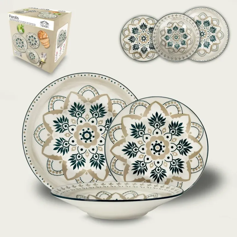 Set 18 Piatti Floralis In Porcellana Prezzo Ridotto