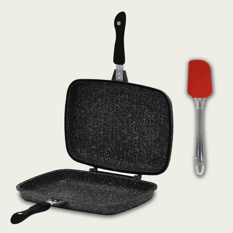 Bistecchiera Fornetto Multiuso Cm 36x24.5x7.5 In Alluminio Pressofuso Vulcania Con Spatola In Silicone A Buon Prezzo