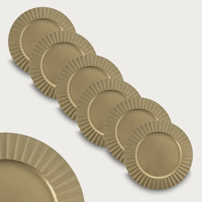 Set 6 sottopiatti Tondo Elegant In Plastica,oro Soddisfatti O Rimborsati