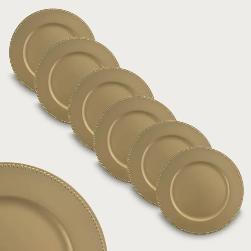 Set 6 sottopiatti Tondo Dotted In Plastica,oro Esclusivo