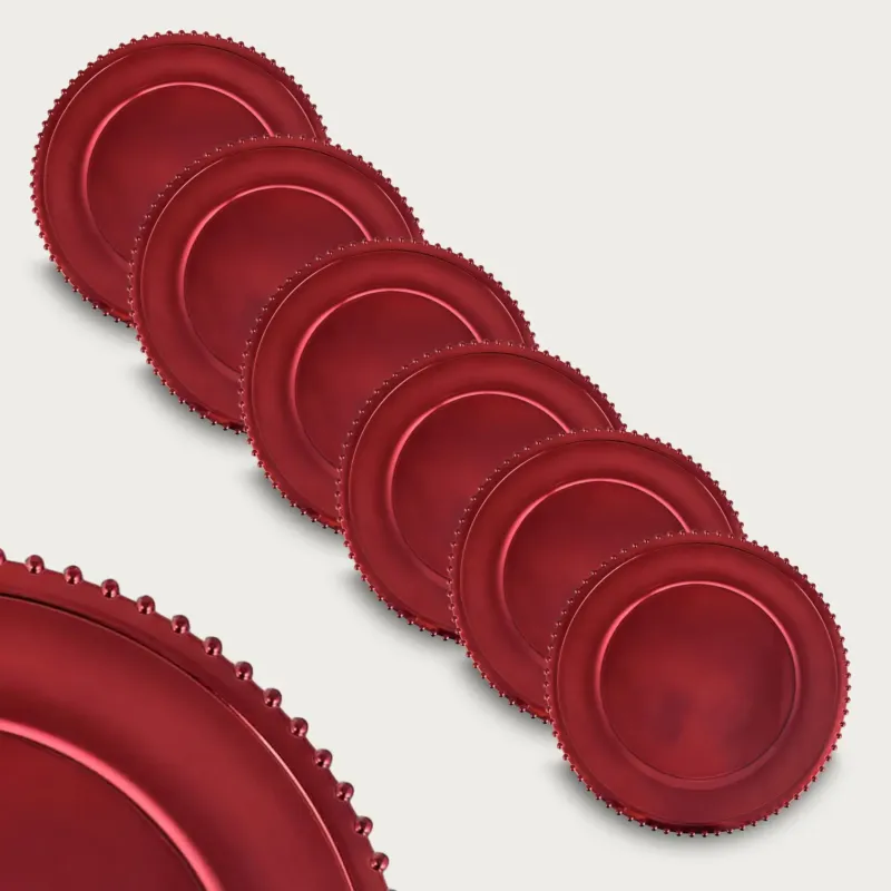 Set 6 sottopiatti Tondo Diamond In Plastica,rosso Super Prezzo