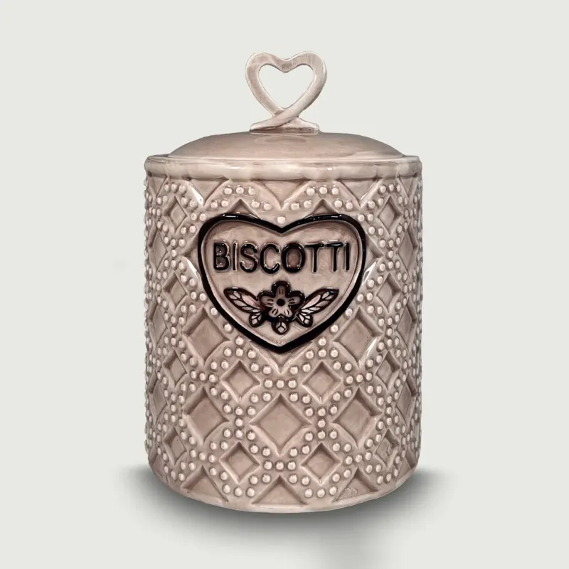 Biscottiera Vintage In Ceramica,tortora Sconto