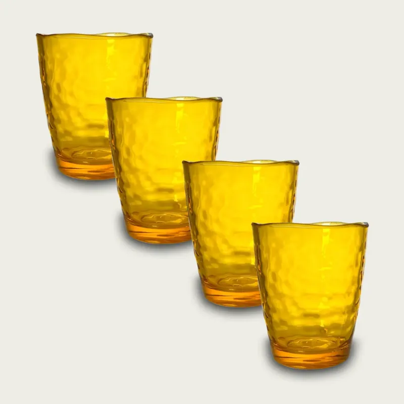 Tumbler Hammered In Plastica Acrilica,set-4-tumbler-piu-conveniente-ambra Vendita Finale