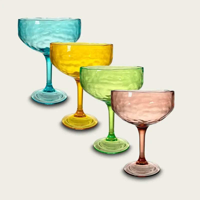 Direttamente Dal Produttore Coppa Margarita Hammered In Plastica Acrilica,set-4-coppe-margarita-piu-conveniente-mix-color
