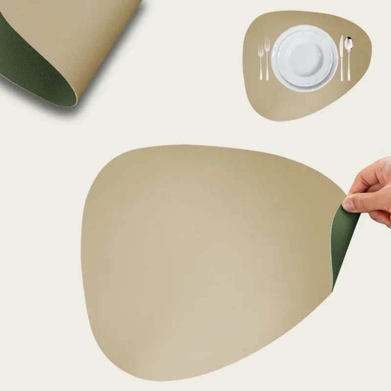 Subito Disponibile Tovaglietta 43x36 cm Bicolor Similpelle,set-6-tovagliette-piu-conveniente-biscotto-e-verde