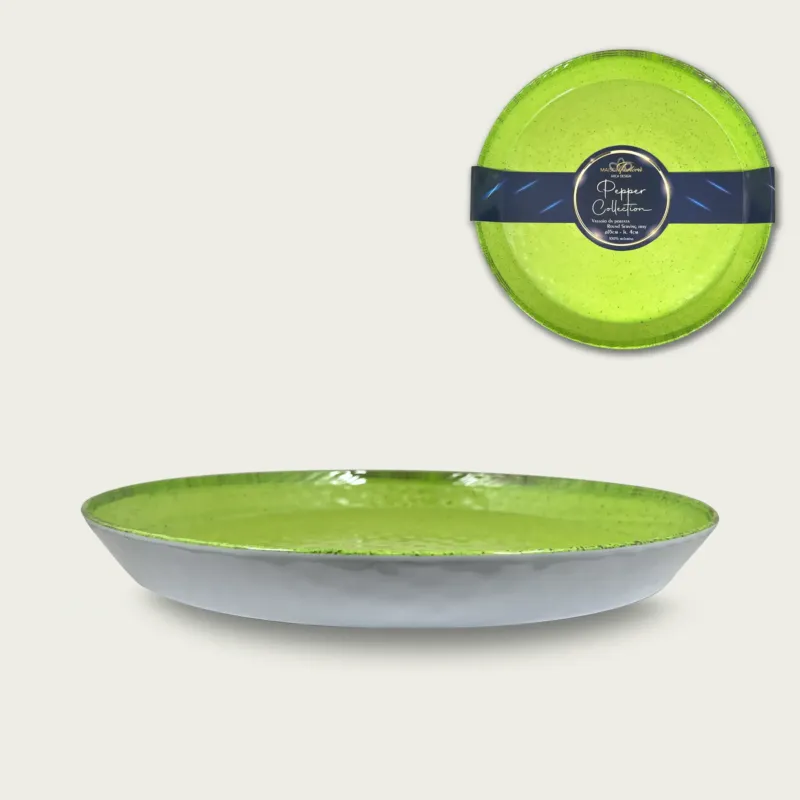 Piatto Rotondo Bordato Pepper In Melamina,verde Saldi