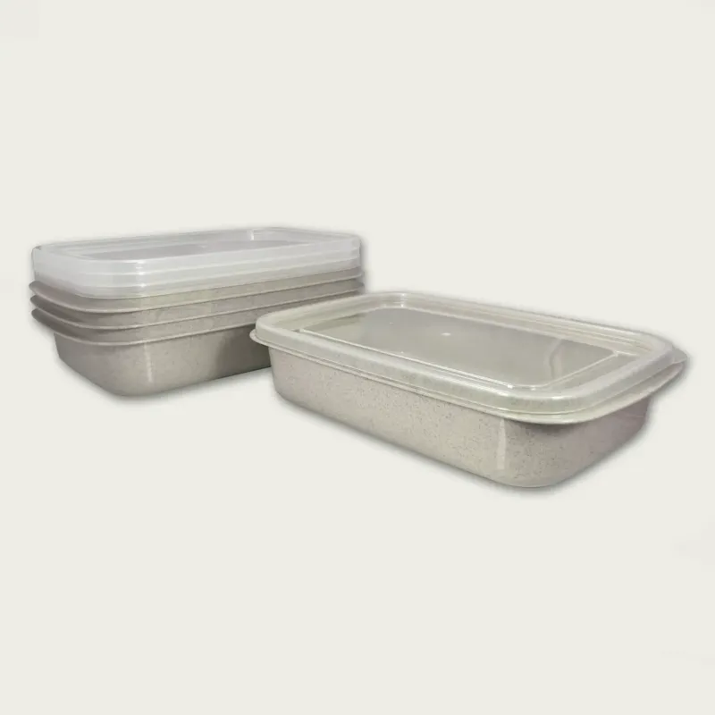 Set 4 Contenitori Rettangolari Fresco Box Neutre In Plastica,beige Subito Disponibile