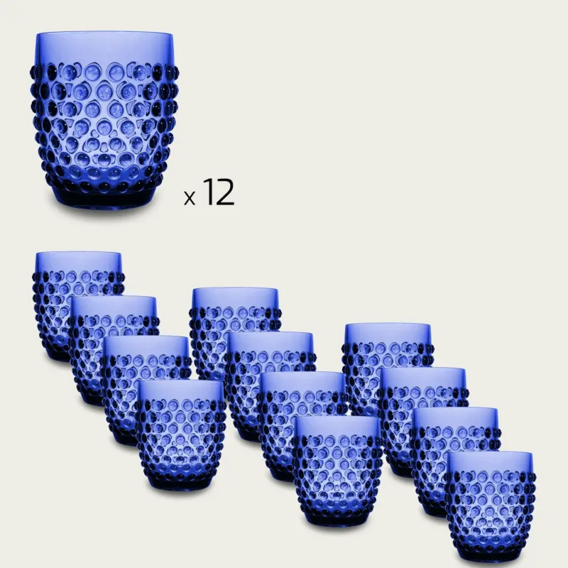Set 12 Tumbler Dotted In Plastica,blu Solo Oggi