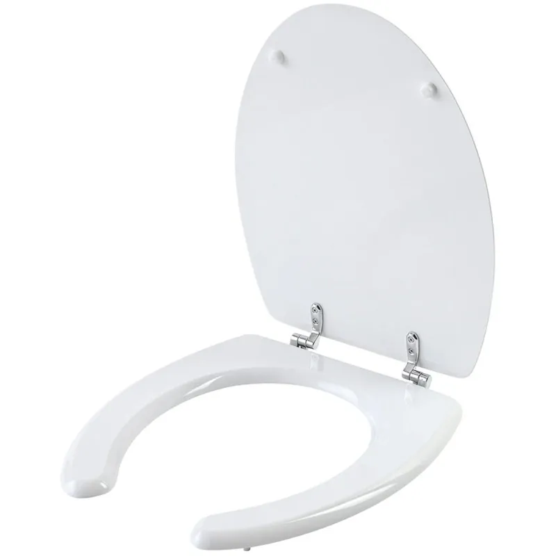 Esclusivo Copriwater Universale per Disabili in Legno Laccato Bianco Lucido 6x39x47 cm
