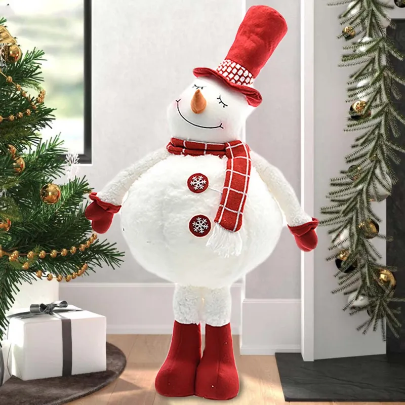 Pagamento Sicuro Pupazzo di Neve Estendibile Allungabile con Cappello Decorazione Natalizia