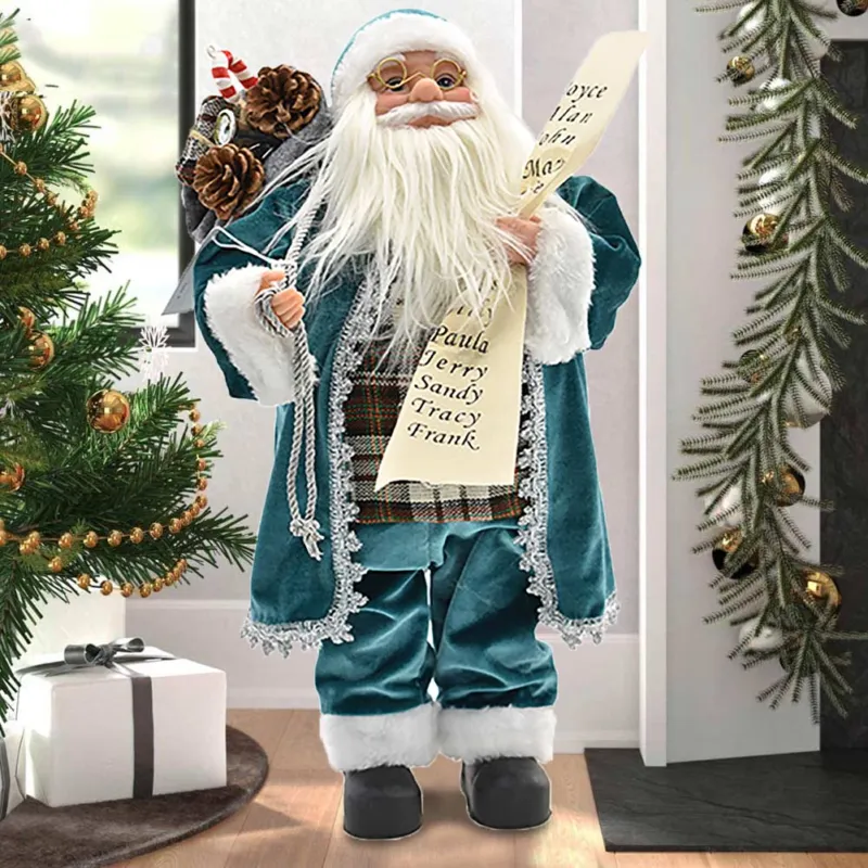 Statuina Babbo Natale Classico 45 cm Colore Tiffany Addobbo Natalizio Realistica Ordina Subito