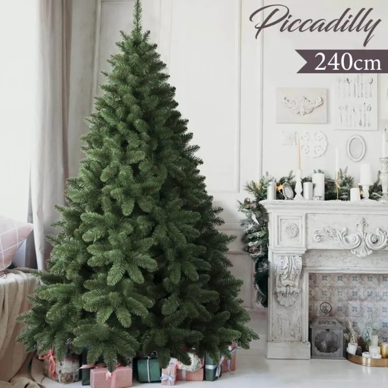 Bestseller Albero Di Natale 240cm Piccadilly Super Folto 1464 Rami Pino Verde Base Croce