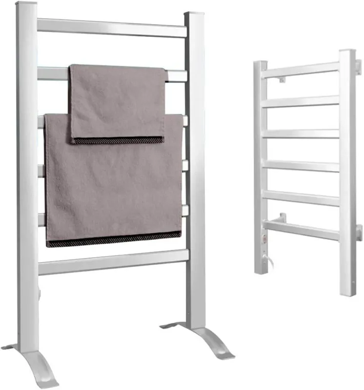 Scaldasalviette Termoarredo Elettrico per Bagno 2in1 da Parete e Terra 6 Barre Nuova Collezione