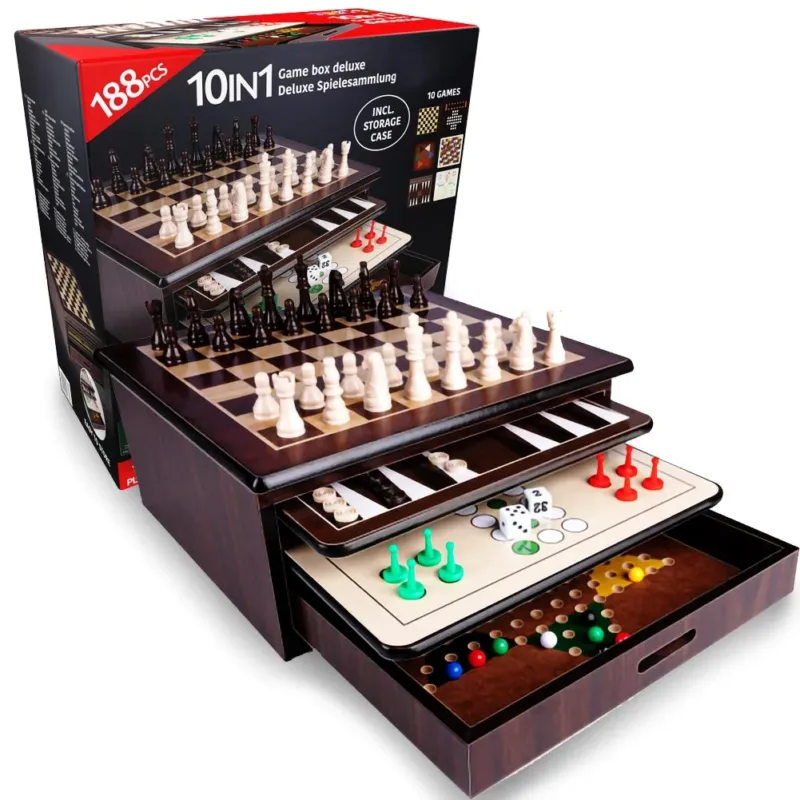 Novità Set Kit Giochi 10in1 Scatola Scrigno da Gioco Giocattolo Multiattivita‘ Multiuso
