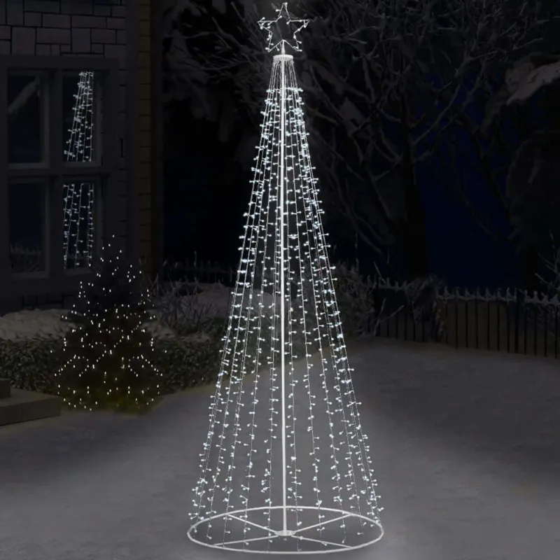 Professionale Albero Natale Luminoso 340 cm Bianco Freddo 991 Led Decorazione Metallo Esterno