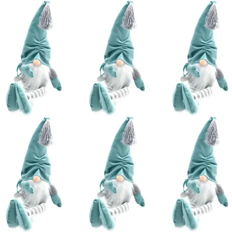 Nuova Collezione Set Kit 6 Gnomi Decorazione Natalizia Albero di Natale Altezza 45 cm Tiffany