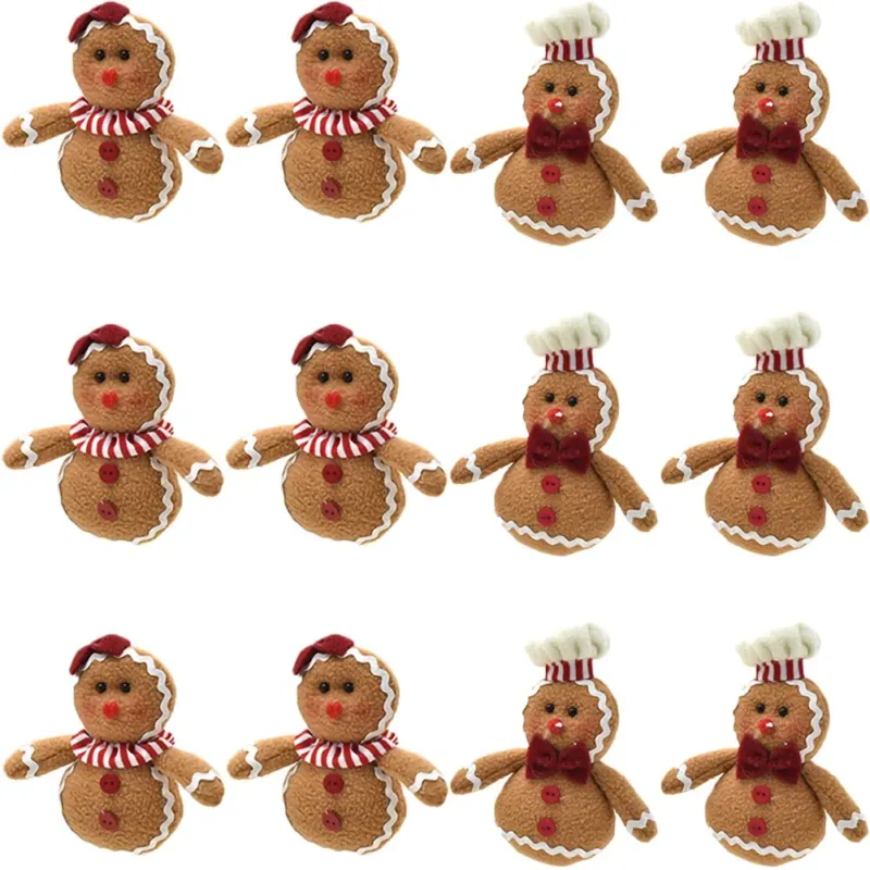 Nuova Collezione Set 12 Omini Pan di Zenzero per Albero di Natale Decorazione Addobbo Natalizio