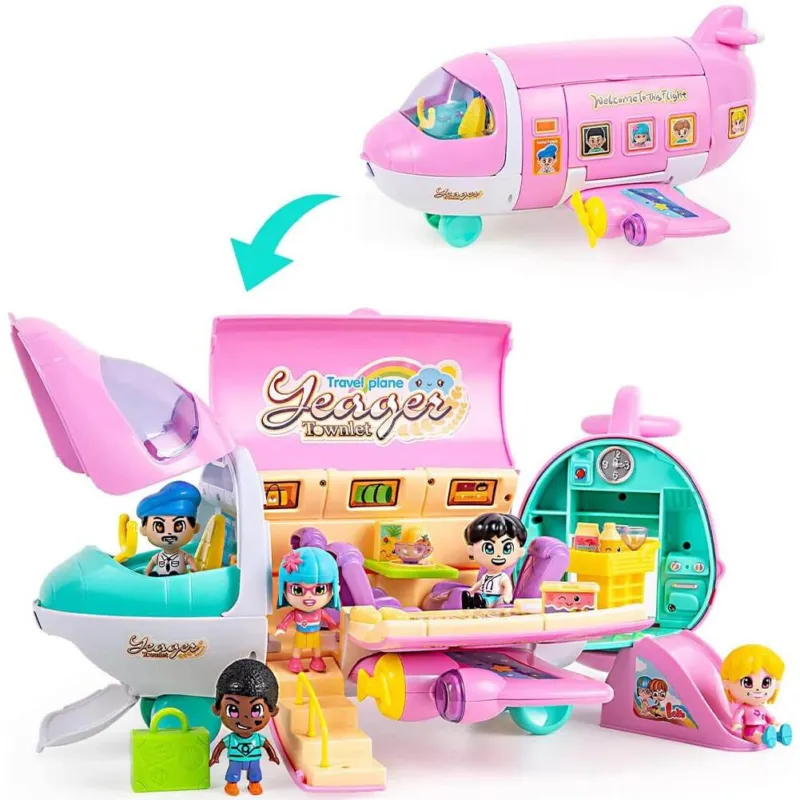 Aeroplano Playset Casa delle Bambole Aereo da Sogno Rosa Giocattolo per Bambini Popolare