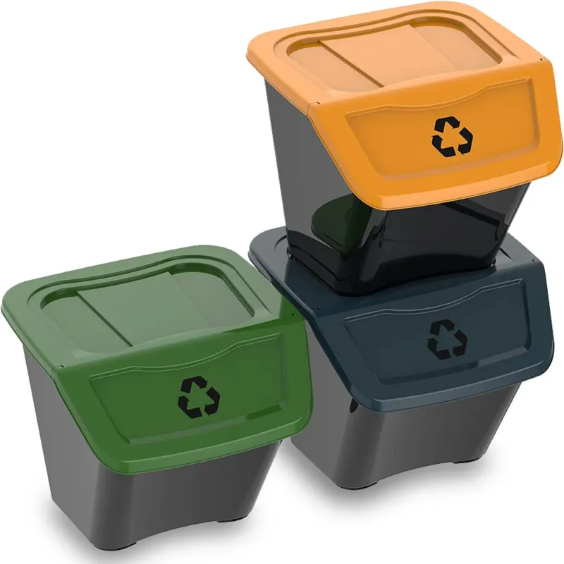 Offerta Speciale Set 3 Pattumiere per Raccolta Differenziata 30 Litri Plastica Dura Multicolore