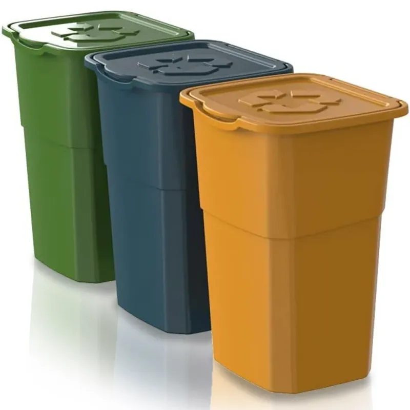 Set 3 Pattumiere per Raccolta Differenziata 50 Litri Plastica Dura Tinta Unita Compra Adesso