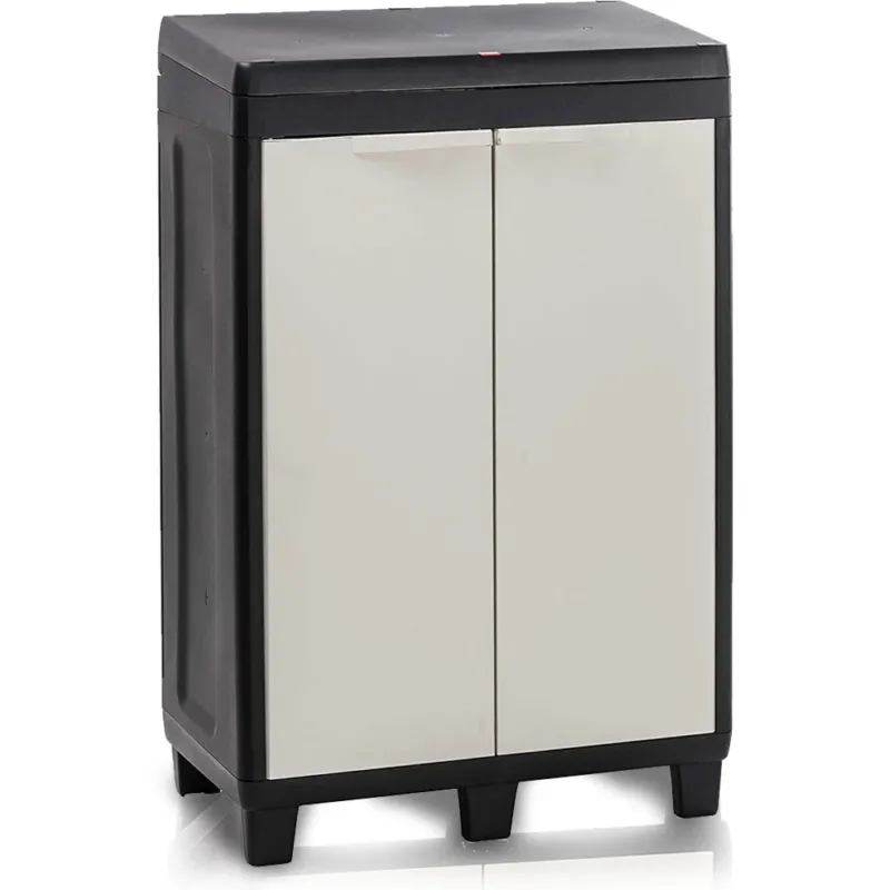 Ultimissimo Modello Mobile Pattumiera Raccolta Differenziata 3 Spazi 2 Ante 1 Ripiano Colore Grigio