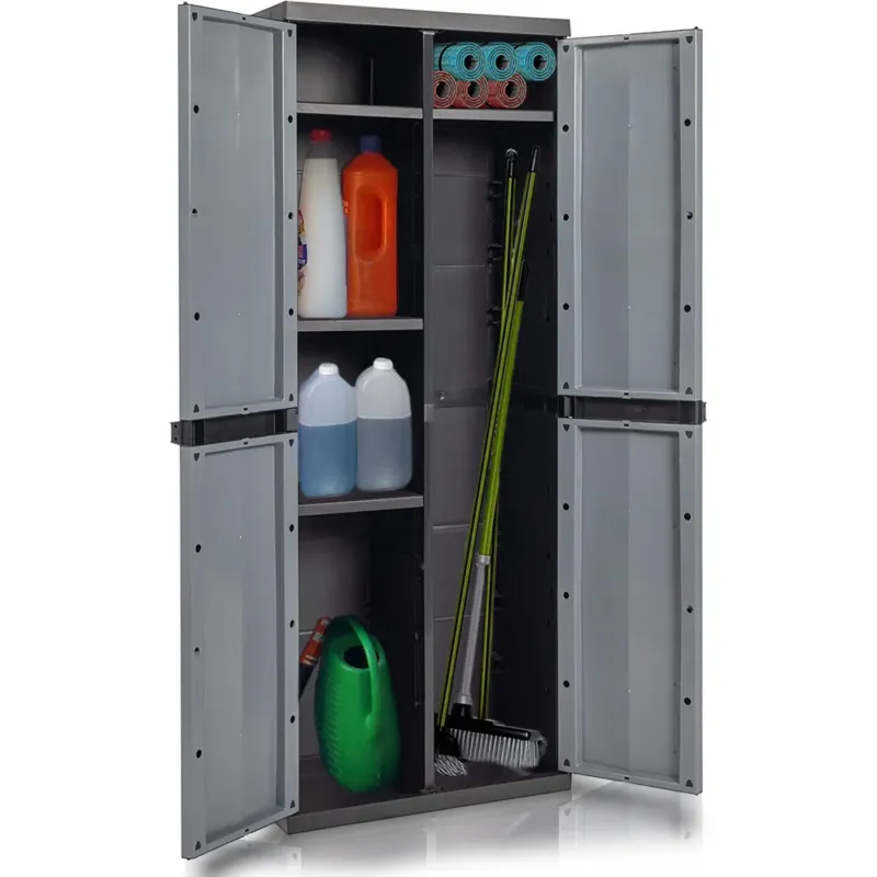 Professionale Armadio Portascope con 4 Ripiani Regolabili per Interno ed Esterno Portata 15 Kg